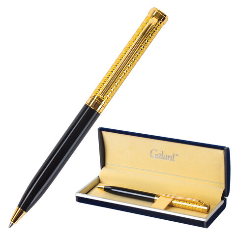 Ручка подарочная шариковая GALANT “Empire Gold“, корпус черный с золотистым, золотистые детали, пишущий узел 0,7 мм, синяя, 140960