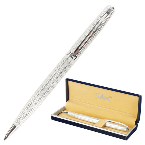 Ручка подарочная шариковая GALANT “Royal Platinum“, корпус серебристый, хромированные детали, пишущий узел 0,7 мм, синяя, 140962