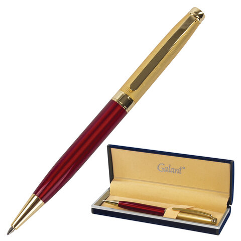 Ручка подарочная шариковая GALANT “Bremen“, корпус бордовый с золотистым, золотистые детали, пишущий узел 0,7 мм, синяя, 141010