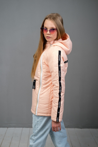 Куртка-анорак для девочки персиковый арт.428