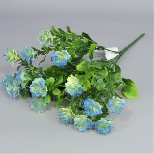 Букет роз мелких пластик синий h29см (19-79)