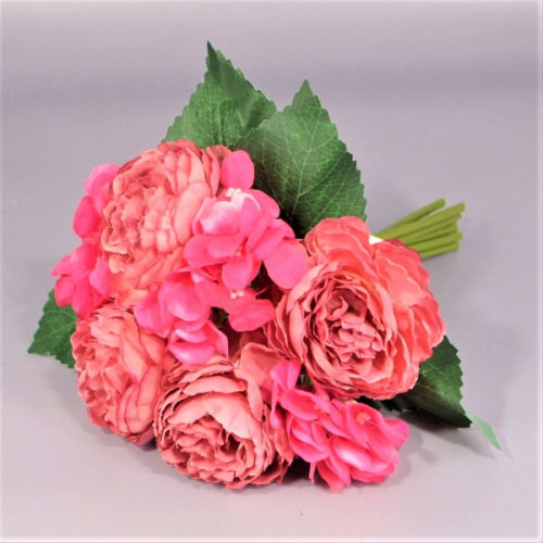 Букеты роз пионовидных ткань малиновый h24см (30-58)