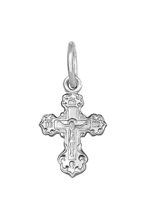 1-116-1 крест из серебра штампованный белый