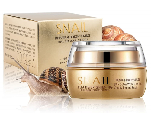 Увлажняющий крем для лица с муцином улитки BioAqua Snail Repair & Brightening 50гр