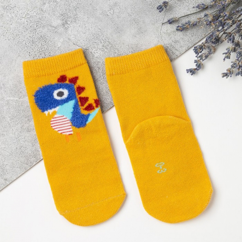 Носки для мальчика MINAKU «Дино», цвет жёлтый, размер 20-22 (14 см), (факт. 0-3)