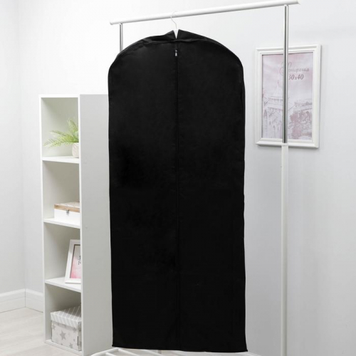 Чехол для одежды зимний, 140×60×10 см, спанбонд, цвет чёрный