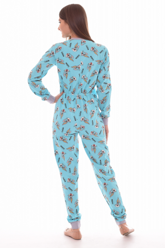 Пижама женская комбинезон (голубой)
