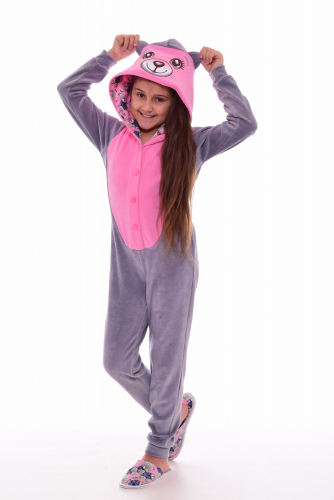 Пижама детская Кигуруми Мишка (розовый)