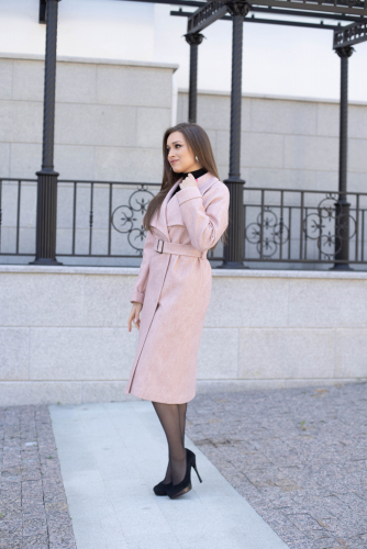Пальто женское демисезонное 22580  (розовый)