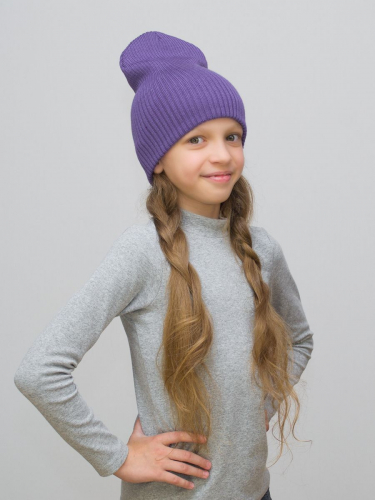 Шапка для девочки весна-осень Ниса (Цвет фиолетовый), размер 52-56, шерсть 50%