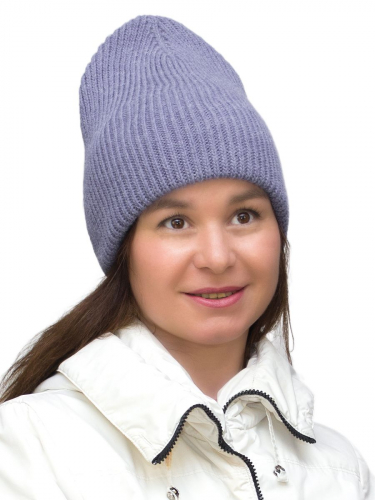 Шапка зимняя женская Таисия (Цвет светлый джинс), размер 56-58, шерсть 30%