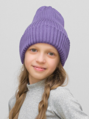 Шапка для мальчика весна-осень Леся (Цвет фиолетовый), размер 54-58, шерсть 50%