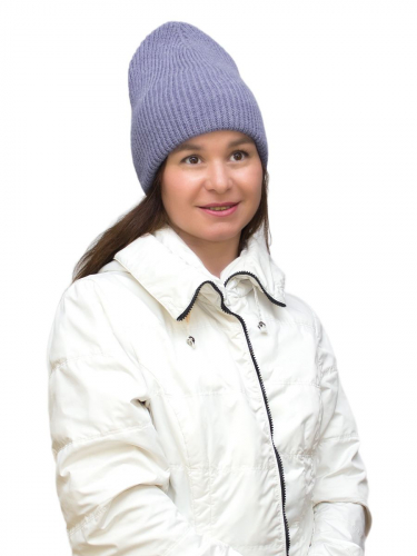 Шапка зимняя женская Таисия (Цвет светлый джинс), размер 56-58, шерсть 30%
