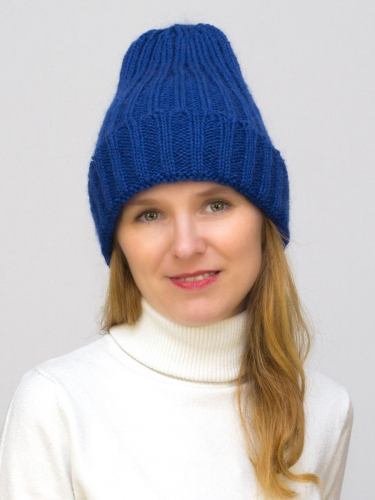 Комплект зимний женский шапка+снуд Жизель (Цвет васильковый), размер 56-58, шерсть 50% , мохер 30%