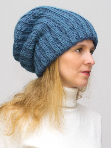 Комплект зимний женский шапка+снуд Жасмин (Цвет морская волна), размер 56-58, шерсть 50% , мохер 30%