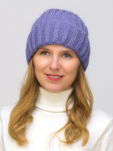 Комплект зимний женский шапка+снуд Жизель (Цвет фиолетовый), размер 56-58, шерсть 50% , мохер 30%