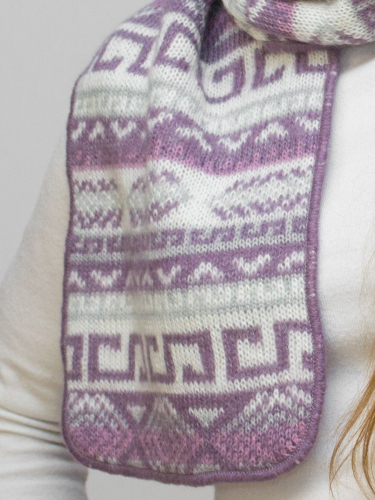 Комплект зимний женский шапка+шарф Альбина (Цвет светло-сиреневый), размер 56-58, шерсть 50% , мохер 30%