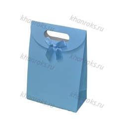 Коробка-пакет 16*12*6см картон голубая (1шт)