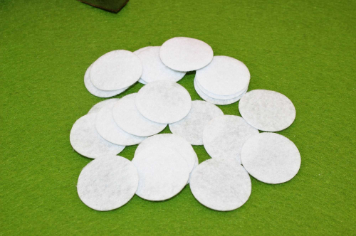 Фетровые кружочки (белый), 3 см, упак. 950-1050 шт В наличии