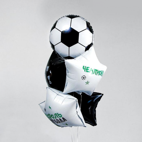 Фонтан из шаров «Футбол-2», для мальчика, с конфетти, латекс, фольга, 5 шт + грузик