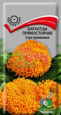 Цветы Бархатцы Спун оранжевые прямостоячие (0,1 г) Поиск