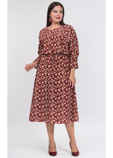 ст. цена2199руб.! Платье Amelia Lux 3504 бордо цветы