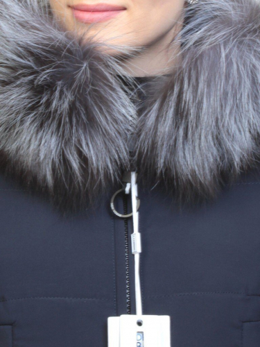 219 Пальто зимнее женское (холлофайбер, натуральный мех чернобурки) размер L - 46российский