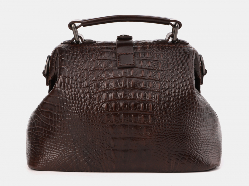 Коричневая кожаная женская сумка из натуральной кожи «W0013 Brown Kayman»