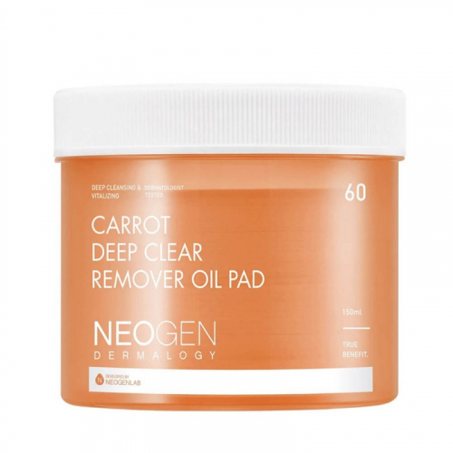 (Дефект упаковки! отсутствие даты производства) Neogen Dermalogy Carrot Deep Clear Remover Oil Pad - Очищающие пэды для снятия макияжа