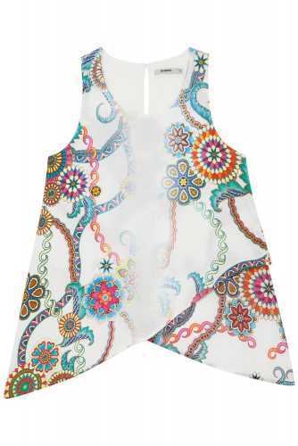Женская блузка трикотажная комбинированная текстилем