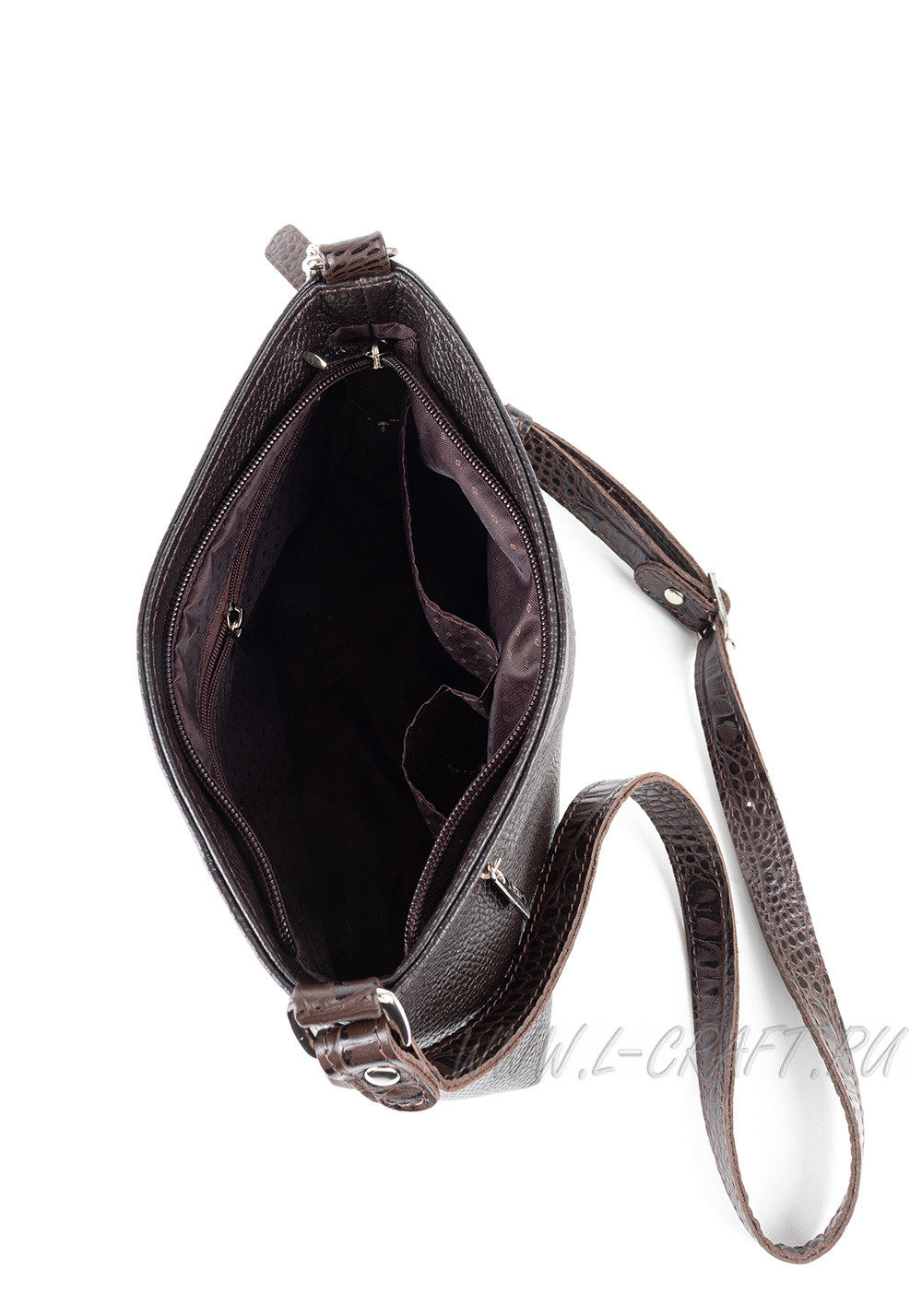 Модель №L121 | кожа | гладкий крокодил | коричневый | К209-2 | 27543
