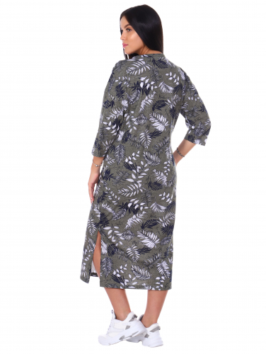 Платье Фрида Листья 9025 (Серый)