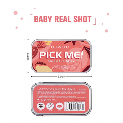 Матовый крем 3 в 1 (румяна, тени для век, помада для губ) O.TWO.O Pick Me 10г #9139 (№04 Розово-каштановый)