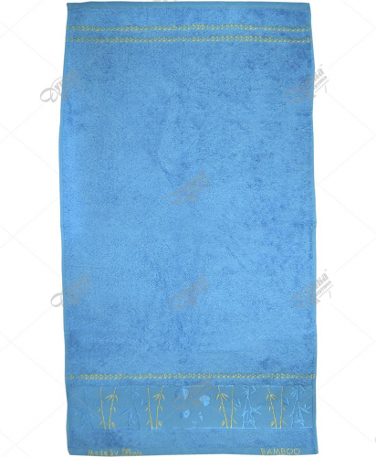 Полотенце махровое голубое 