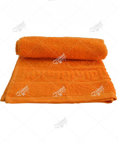 Оранжевое махровое полотенце