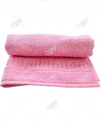 Розовое махровое полотенце