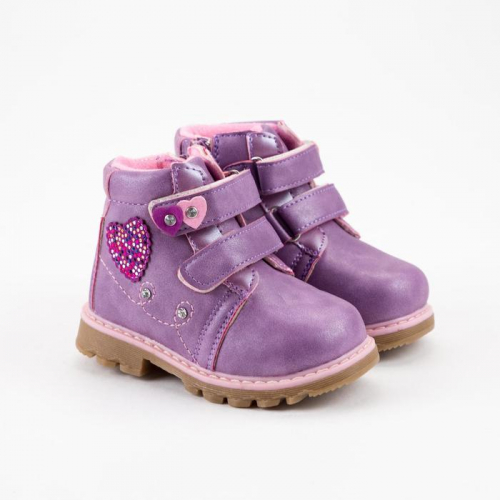 Ботинки детские, цвет фиолетовый, размер 24
