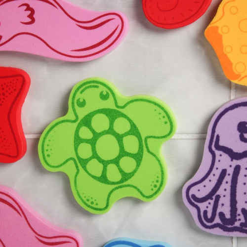 Набор игрушек для ванны «Учим морских животных»: фигурки-стикеры из EVA, 16 шт.