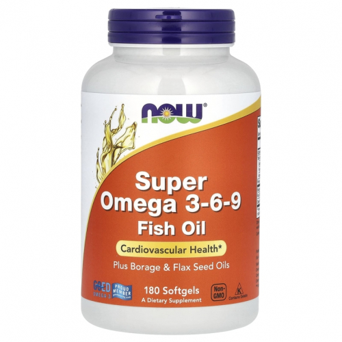 NOW Foods, комплекс «Супер Омега 3-6-9», 1200 мг, капсулы