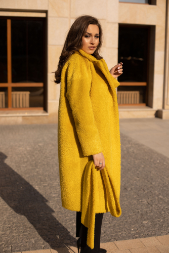 Пальто женское демисезонное 23909 (желтый)