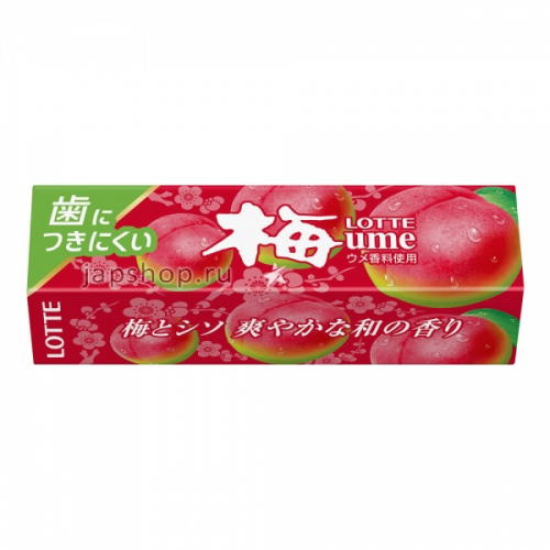 Lotte Ume Жевательная резинка, со вкусом японской сливы, пластинки, 9 шт, 26,1 гр (45204937)