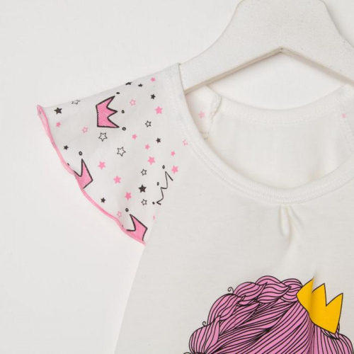 Пижама для девочки, цвет розовый/молочный, рост 98-104 см