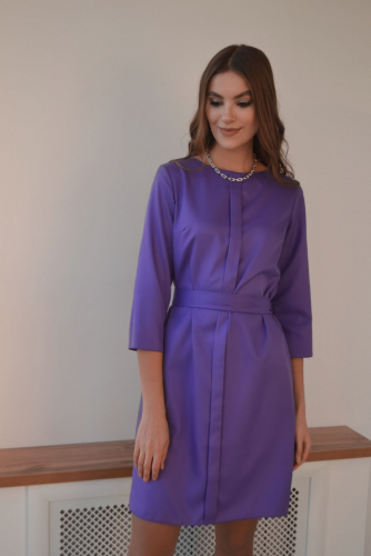 3207 Платье с планкой фиолетовое