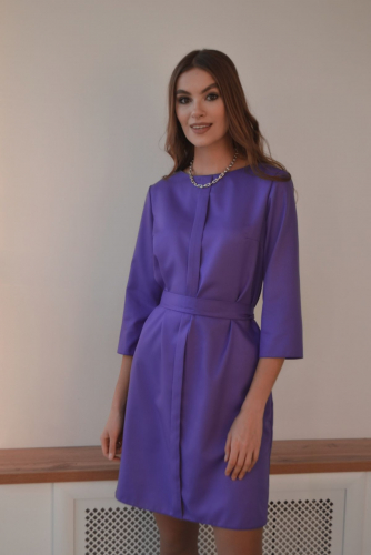 3207 Платье с планкой фиолетовое