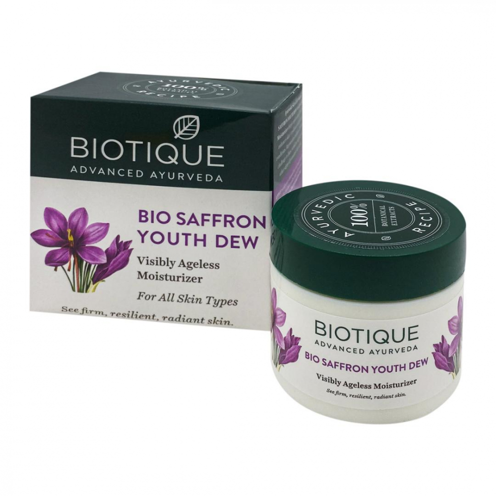 BIOTIQUE Saffron youth dew visibly ageless moisturizer Крем для лица и тела с шафраном 50г