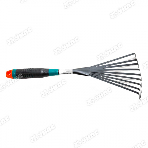Грабли малые веер 9зуб (JD6021 F) с пластиковой ручкой САДОВИТА (120)