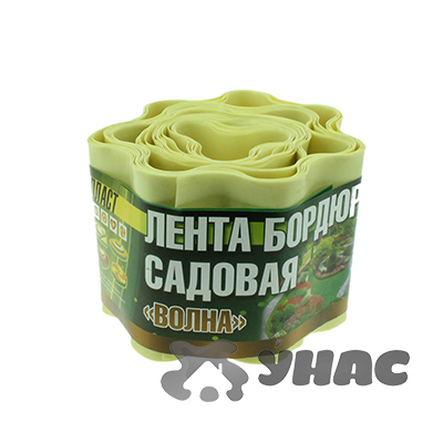 Лента бордюрная ВОЛНА H-10cm 9м желтая ЭКО32ПС (12/18)