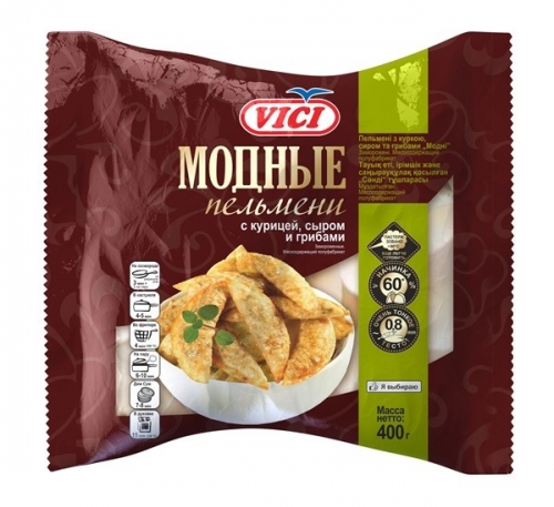 Пельмени VIСI Модные с курицей, сыром и грибами, 400г