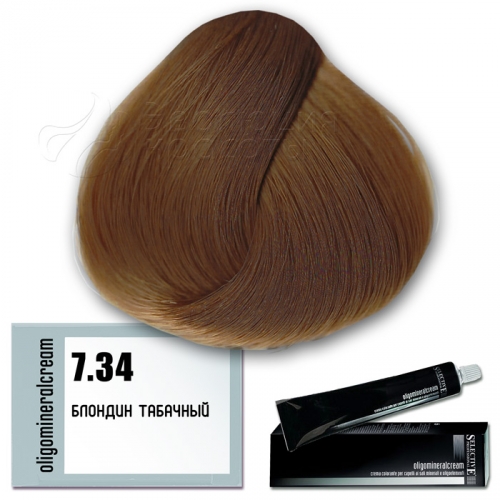 Selective Oligomineral Cream 7.34 - блондин табачный. Серия табачная