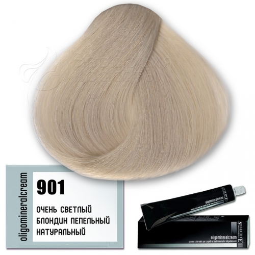 Selective Oligomineral Cream 901 - очень светлый блондин пепельный натуральный. Серия суперосветляющая